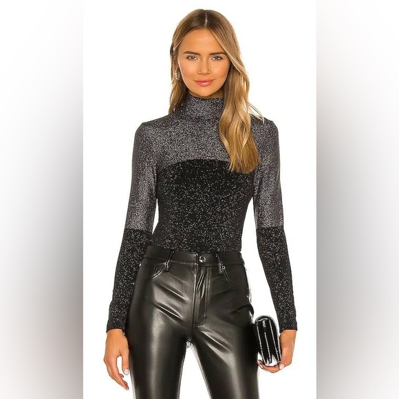 NWT Wolford Selene Black and Silver Glitter Bodysuit - Picture 1 of 8